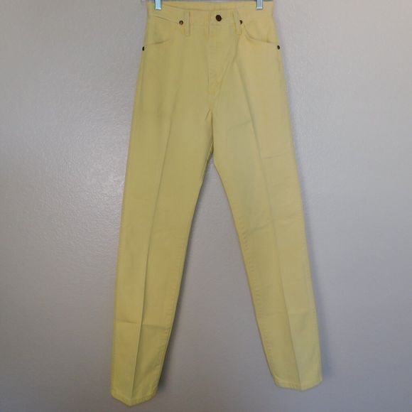 Wrangler Jeans Women Size 11 Cowboy High Waisted USA Made 13MBCG Yellow RARE 80s - Picture 1 of 10